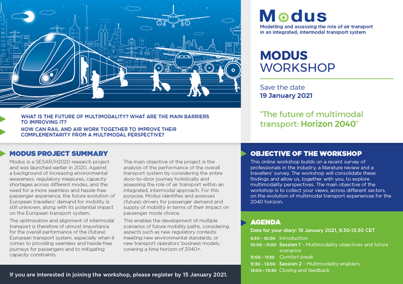 SESAR_JU's tweet photo. How can #rail &amp; #air work together to support #smart &amp; #sustainable #mobility🚄✈️🤝

🗓️Get answers at the @SESAR_JU @modus_project #multimodality workshop on “The future of multimodal transport: Horizon 2040” on 1⃣9⃣ January!

➡️Info and registration at: https://t.co/Sv1Y5wJlvq https://t.co/lo3kj46T16