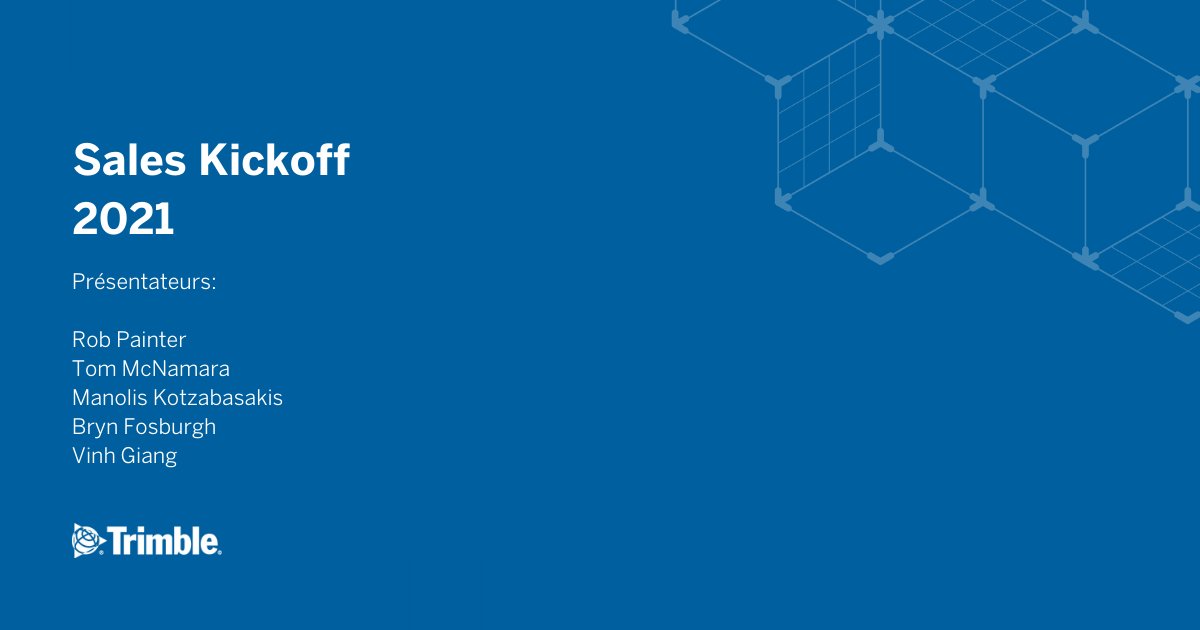 C’est parti, Sales Kickoff 2021 ! Nous sommes impatients d'entendre de nos présentateurs et implémenter leur vision. #SKO2021 #Trimble