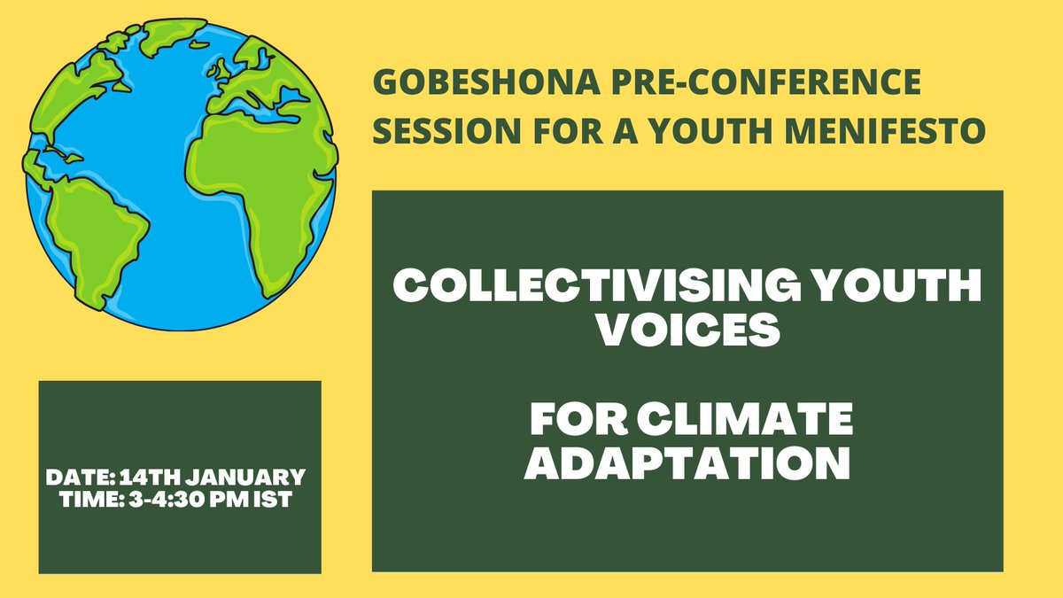 FoundationVeer's tweet image. RT unhabitatyouth: RT @UNESCOchairCBR: A youth-led cohort hosted by PRIA will be deliberating on #Climateadaptation through #Localactions this Thursday, 3pm to set their agendas in their #youthmanifesto for Gobeshona Global Conference. Join them by regis…
