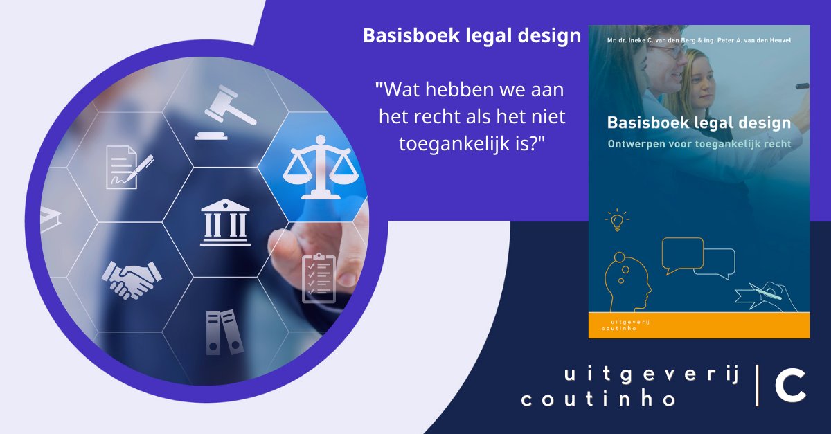 [NIEUW] Basisboek legal design beschrijft oa de kernconcepten van legal design, bespreekt verschillende manieren om legal design te benaderen en bevat tools en methoden voor het ontwikkelen van de bijbehorende vaardigheden. 
coutinho.nl/nl/basisboek-l…