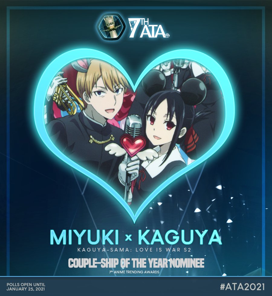 Anime Trending on X: Congratulations to Shirogane x Kaguya for winning  COUPLE OF THE YEAR at #9thATA! This couple's win comes from its third  nomination for Best Couple in Anime Trending Awards.