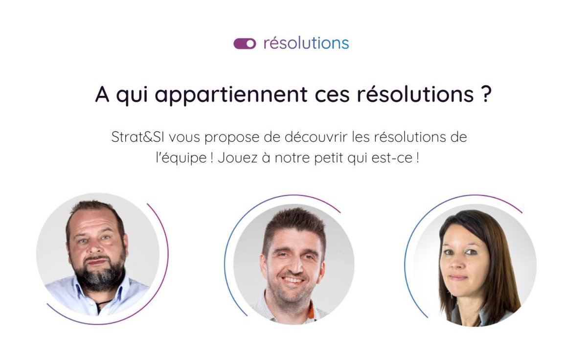 Strat_et_SI's tweet photo. [BONNES RESOLUTIONS] : Et vous, quelles sont vos bonnes #résolutions pour 2021 ❓ 
 
👉 Quiz : Saurez-vous retrouver quelles sont les résolutions de chacun des membres de la team ❓:  
Rendez-vous sur ce lien : https://t.co/Eh6WRWfPYy 
 
#resolutions2021
#SimplifierLeNumerique https://t.co/s4SobXayb4