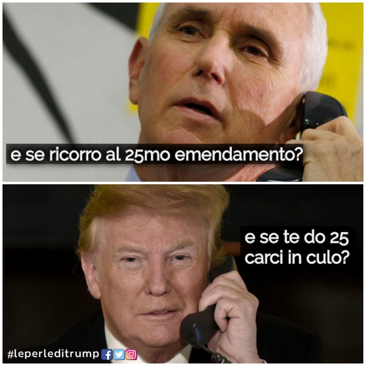 LeperlediTrump's tweet photo. come la vedi Marce'?!

#trump #pence #25emendamento #impeachment #trumpimpeach #TrumpImpeachment #12gennaio #12gennaio2021 https://t.co/4mYWp7qBOd