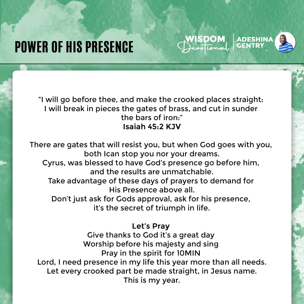 wpccglobal's tweet photo. Power of his presence #wisdomdevotional #Flourishing #OG21 https://t.co/8jHCwfR47V