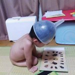 角もしっかり生えちゃって!カブトムシになりきる男の子