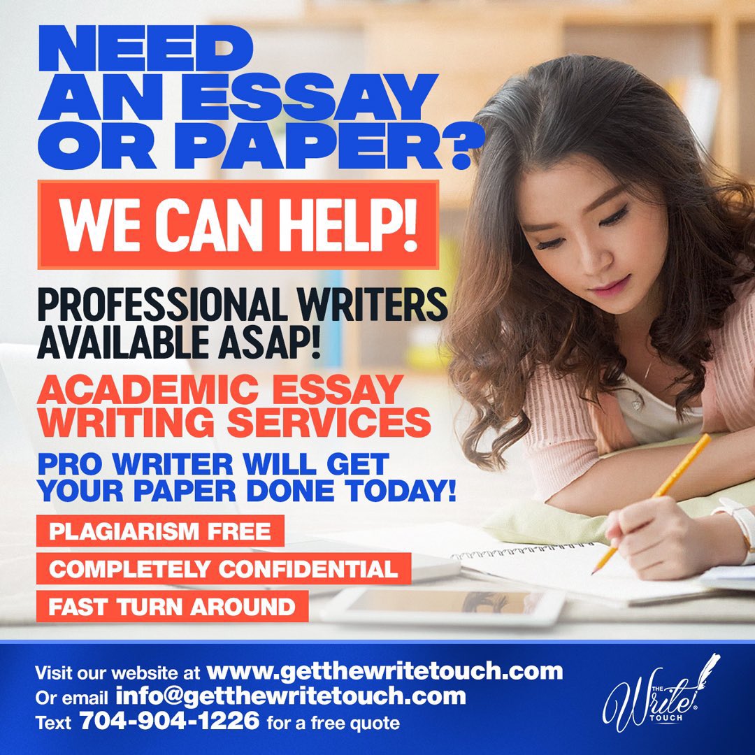 _TheWriteTouch's tweet image. Need an essay or paper? We can help! 📝