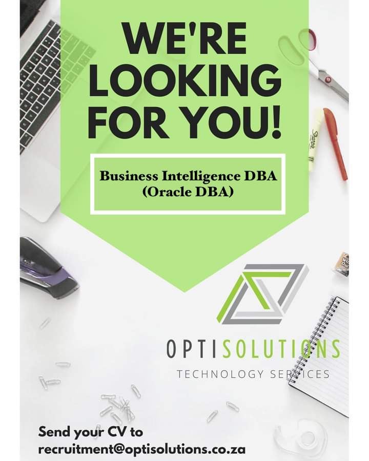 We're hiring a Business Intelligence DBA (Oracle)! 

Email recruitment@optisolutions.co.za for more information or to apply. 
#exadata  #oracle #workopportunity #jobseekers #JobSeekersSA #BusinessIntelligence