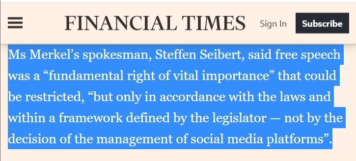 Here is German Chancellor Angela Merkel's spokesperson and French Minister of Finance Le Maire quoted in the FT. Note none of them are on the "do nothing" wagon. But they want legislation, regulators, perhaps government in driving seat, not corporations  https://on.ft.com/3bxD6wm&nbsp;