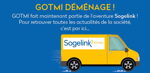 [INFORMATION] 📢

GOTMI a rejoint l'aventure Sogelink, éditeur de solutions logicielles, cloud et mobiles pour les acteurs du BTP !

Consultez le communiqué de presse  bit.ly/2LctCMr  

Pour suivre nos actualités, nous vous invitons désormais à suivre <a href="/Sogelink/">Sogelink</a> !