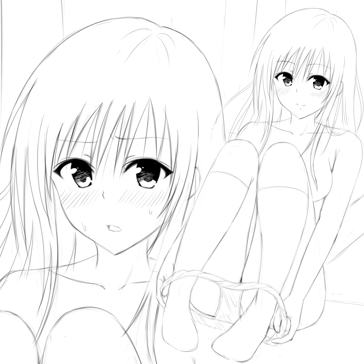 【脱ぎ脱ぎ】
去年描いておいたやつなんですが、顔は少し修正しましたがあまり似てないような?
瞳の中の半月?(ドーナツを半分にしたような)ってどうやったら上手く描けるんだかね・・・
それにしても寒い・・・雪が降るんだか降らないんだか・・・ 