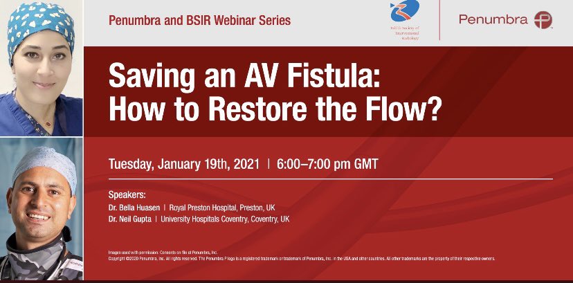 BSIR_News's tweet photo. Join us and Penumbra next week for an interactive live session featuring Dr. Bella Hausen &amp; @DrNeilGuptaIR. 

🗓19th of Jan
🕕18:00-19:00

Register today to join the mechanical thrombectomy discussion: https://t.co/RPzcj5iBrL. 

#PowerofPenumbra https://t.co/vWSxOsIiZR