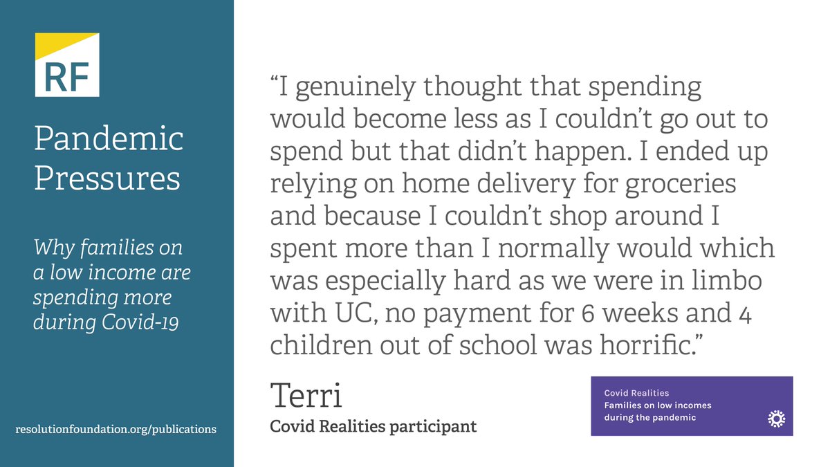 Parents documented the additional costs of having children at home all the time; and of seeing increases in their heating bills (and this was before winter and the third lockdown struck)