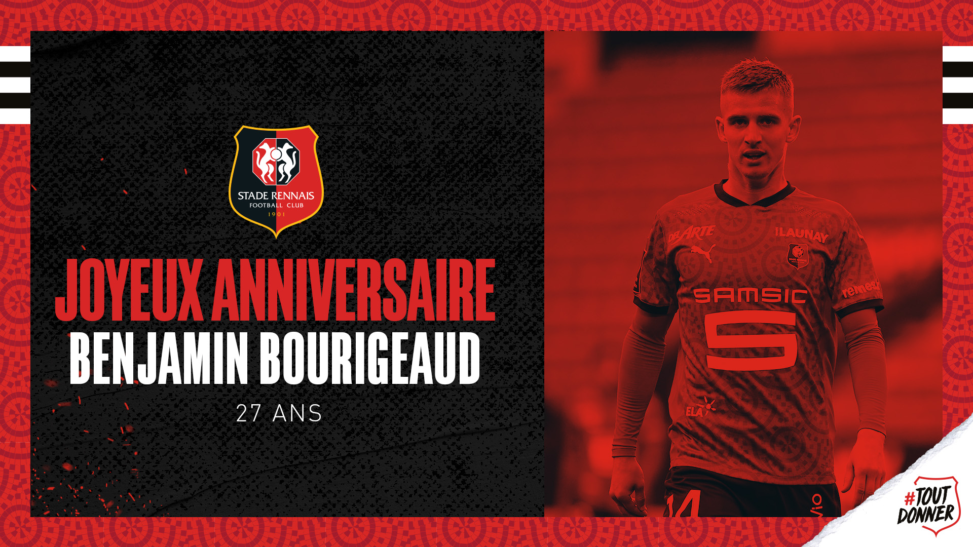 Stade Rennais F C Anniversrfc 27 Ans Aujourd Hui Pour Bourigeaudb29 Joyeux Anniversaire Benjamin Allezrennes Toutdonner T Co Oq1cbyjmds Twitter