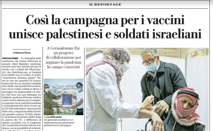 eleonorazocca's tweet image. La campagna vaccinale in Israele secondo @repubblica. E poi secondo il Guardian. 

Persino Al Jazeera e Haaretz, giornale liberal di Gerusalemme, riescono a scrivere – seppur sotto opinioni – che i palestinesi non stanno andando esattamente a braccetto con i soldati israeliani.