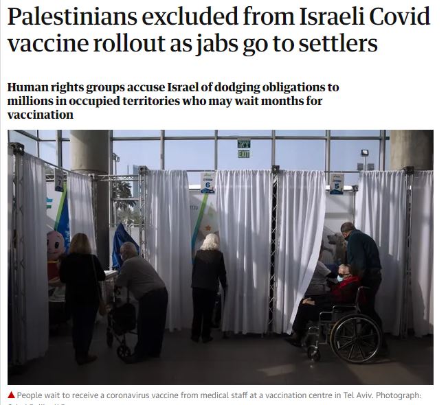 eleonorazocca's tweet image. La campagna vaccinale in Israele secondo @repubblica. E poi secondo il Guardian. 

Persino Al Jazeera e Haaretz, giornale liberal di Gerusalemme, riescono a scrivere – seppur sotto opinioni – che i palestinesi non stanno andando esattamente a braccetto con i soldati israeliani.