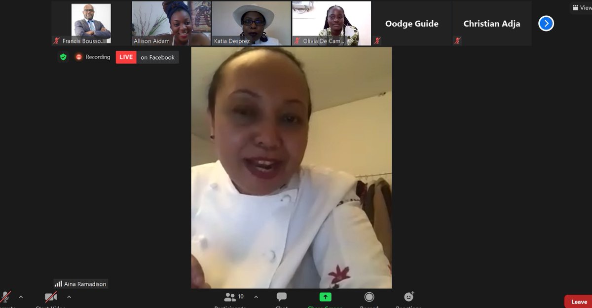 OodgeFr's tweet photo. Cheffe #AinaRamadison nous a rejoint lors de ce webinaire pour nous parler des challenges pour développer notre cuisine afrocaribéenne. #Caribbeanfood #Cuisineguyanaise #Oodgeguide @KreyolandCo #KatiaDesprez #AllisonAidam #OliviaDeCampos https://t.co/yWqpaKvmYr