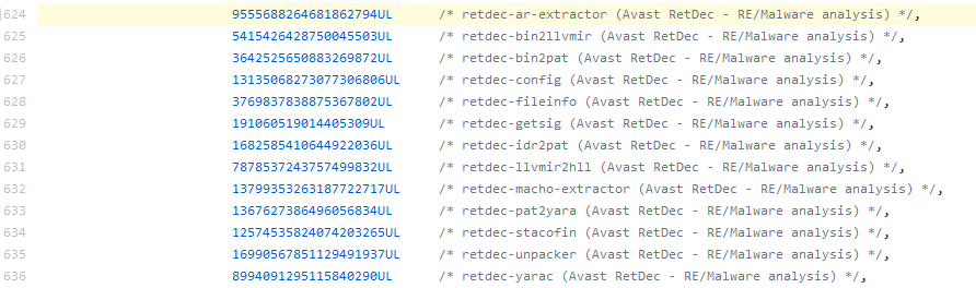 RetDec for your safety! 😀 In the Sunburst backdoor, the backdoor will check whether certain (security-related) processes are currently running. The processes are checked by base name, including: github.com/ITAYC0HEN/SUNB…