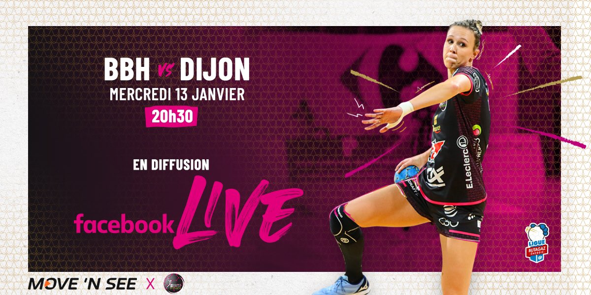 BBH_Officiel's tweet photo. ▶️ Mercredi 12 janvier BBH-@jdadijonhand en @LBE_Officiel diffusé en direct sur notre Page Facebook à 20h30 par @MOVE_N_SEE ! 🔴

Un premier test pour notre collaborateur sur la captation d’un match de handball professionnel avec des caméras à intelligence artificielle !📹😎 https://t.co/yJ7eVofXcP