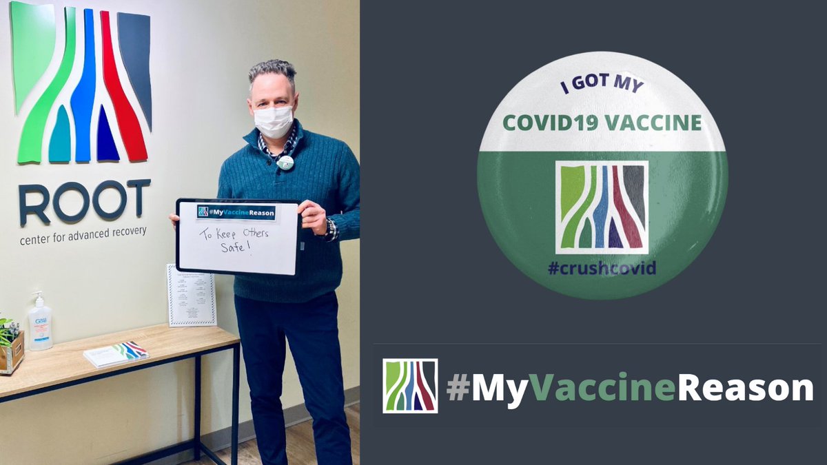 RootCenterCT's tweet photo. Root Center's President & CEO, Steven Zuckerman, received his COVID19 vaccine! Steven's #VaccineReason is "To Keep Others Safe."
Mask up, wash your hands, get the vaccine; together we will crush COVID!
#rootreason #rootstrong #myvaccinereason #crushcovid #vaccines2021 https://t.co/o3JhRHO27t