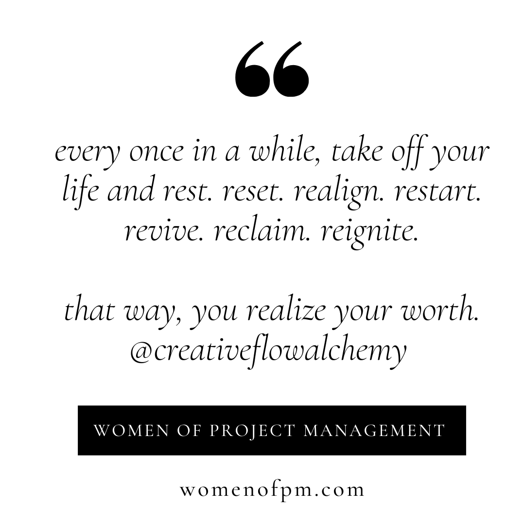 #rest #reset #realign #restart #revive #reclaim #reignite

I love this from this week’s featured speaker Rachel (@creativeflowalchemy ) teaching you how to Tap Into Your Project Management Flow for 2021!

 Join the full discussion inside the Women Of Project Management Membersh