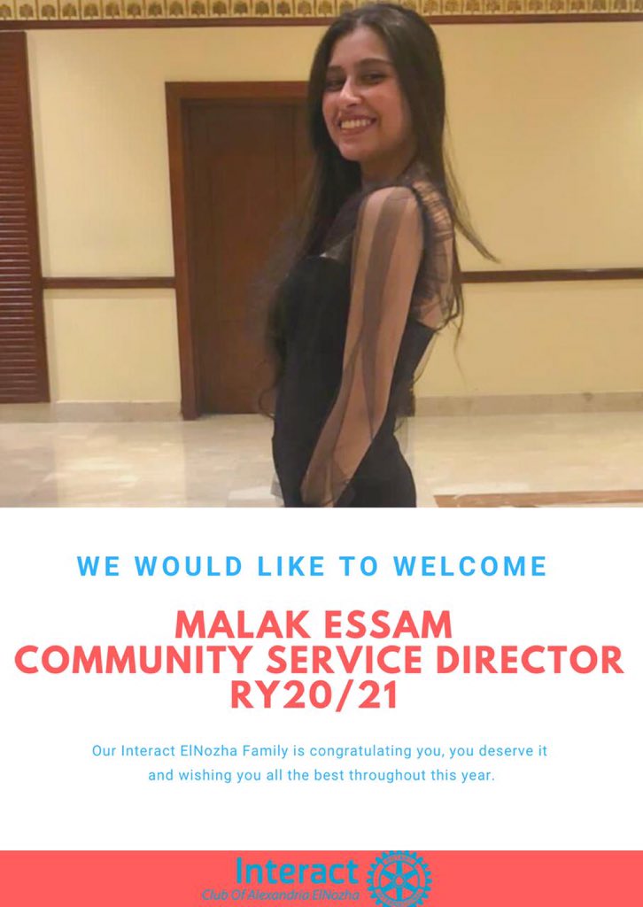 InteractAlexElNozha (@interactelnozha) on Twitter photo 🎉We would like to congratulate and welcome :
@haninkhairy as our #Treasurer
and <a href="/_malakessam_/">Malak Essam</a> as our #Community_Service_Director 🎉We would like to congratulate and welcome :
@haninkhairy as our #Treasurer
and <a href="/_malakessam_/">Malak Essam</a> as our #Community_Service_Director