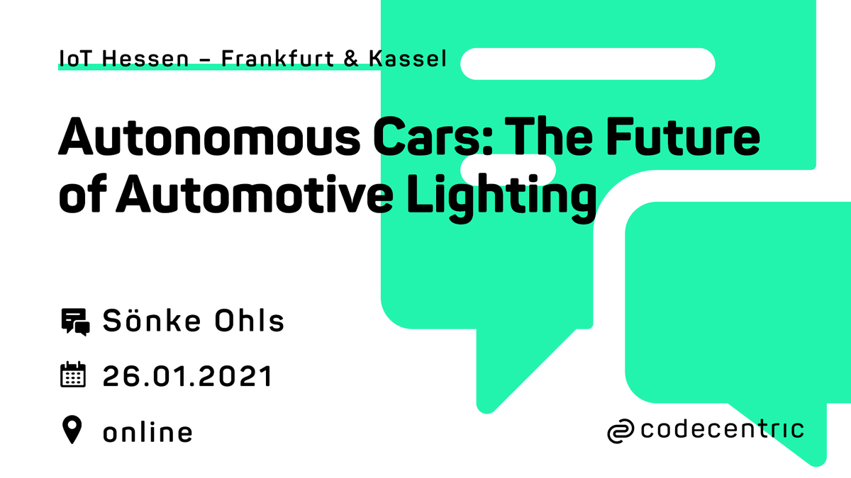 codecentric's tweet photo. Wenn autonome Fahrzeuge nicht nur selbständig fahren, sondern auch mit Fußgängern kommunizieren können: Mehr darüber am 26.1. von @freizeitnerd bei @iotffm &amp; @iotkssl: https://t.co/PoAD6feqjD
#autonomouscars #automotive https://t.co/q445H6dw7M