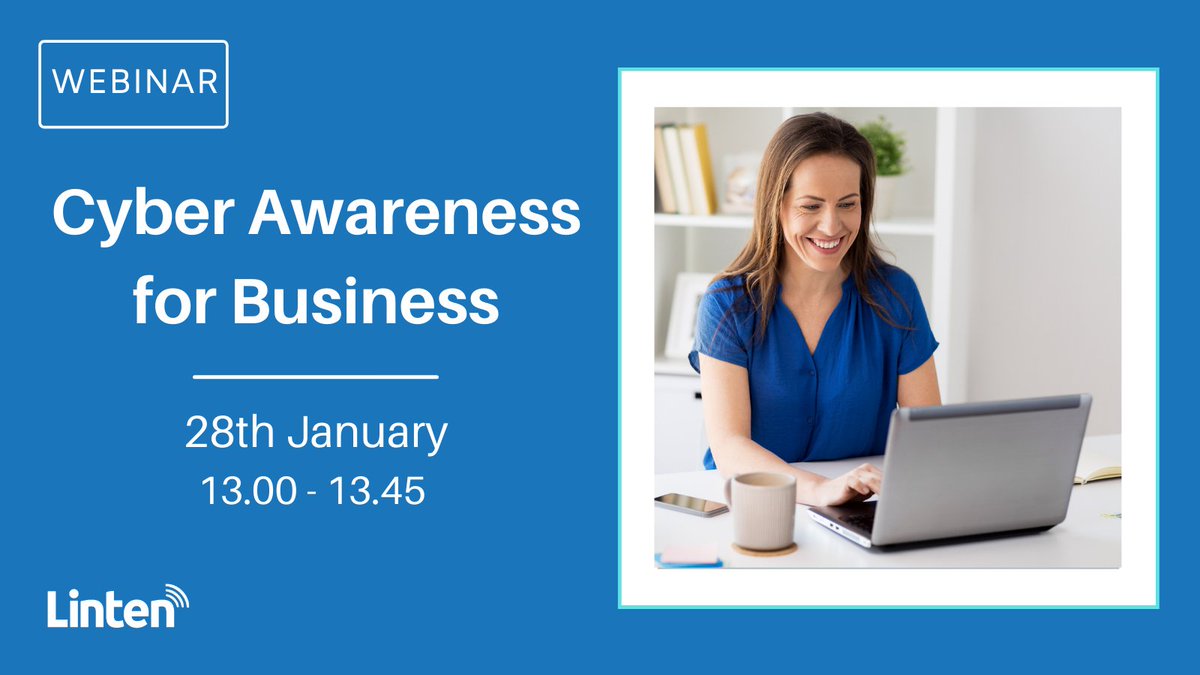 Join us on the 28th January at 1pm for our Cyber Awareness for Business webinar.

🔒 Threat Landscape 2021
🔒 Cyber Security Tips to Stay Safe Online

🎫 lnkd.in/eU5eUr5

#BusinesSupport #ITSupport #CyberAware #CyberSecurity