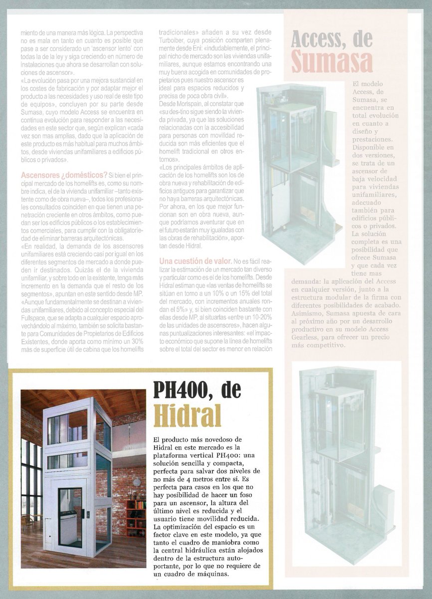 Hidral_SA's tweet photo. Estamos encantados de haber formado parte del último número de la revista @SBNAscensores, en un artículo en el que se habla sobre los homelifts y la necesidad de suponen para garantizar la accesibilidad, destacando el #PH400 de #Hidral.
Más info Aquí: https://t.co/TKE8L9k2q8 https://t.co/fk4dWND3EM