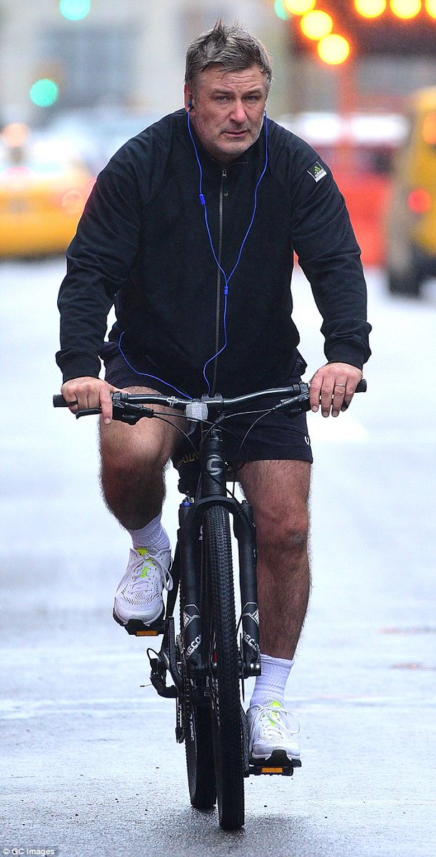 Alec Baldwin (bonus points for cycling in the rain)