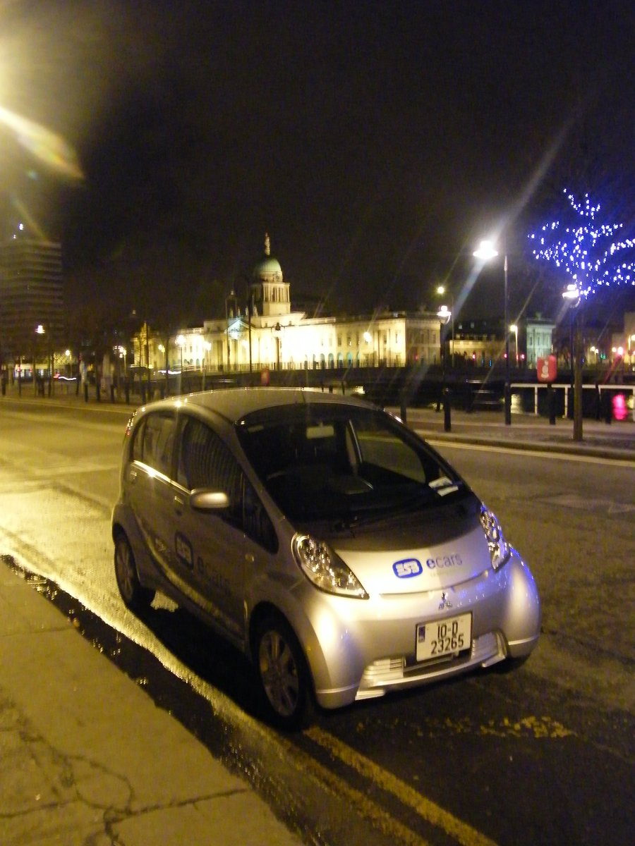 out kindly let us in. While the car charged at 32A, we hit the empty streets of Dublin in their i-MiEV - still the only time I've driven one - before heading to the ferry.We were still optimistically hoping for a charge and the crew directed us to the truck deck where there are