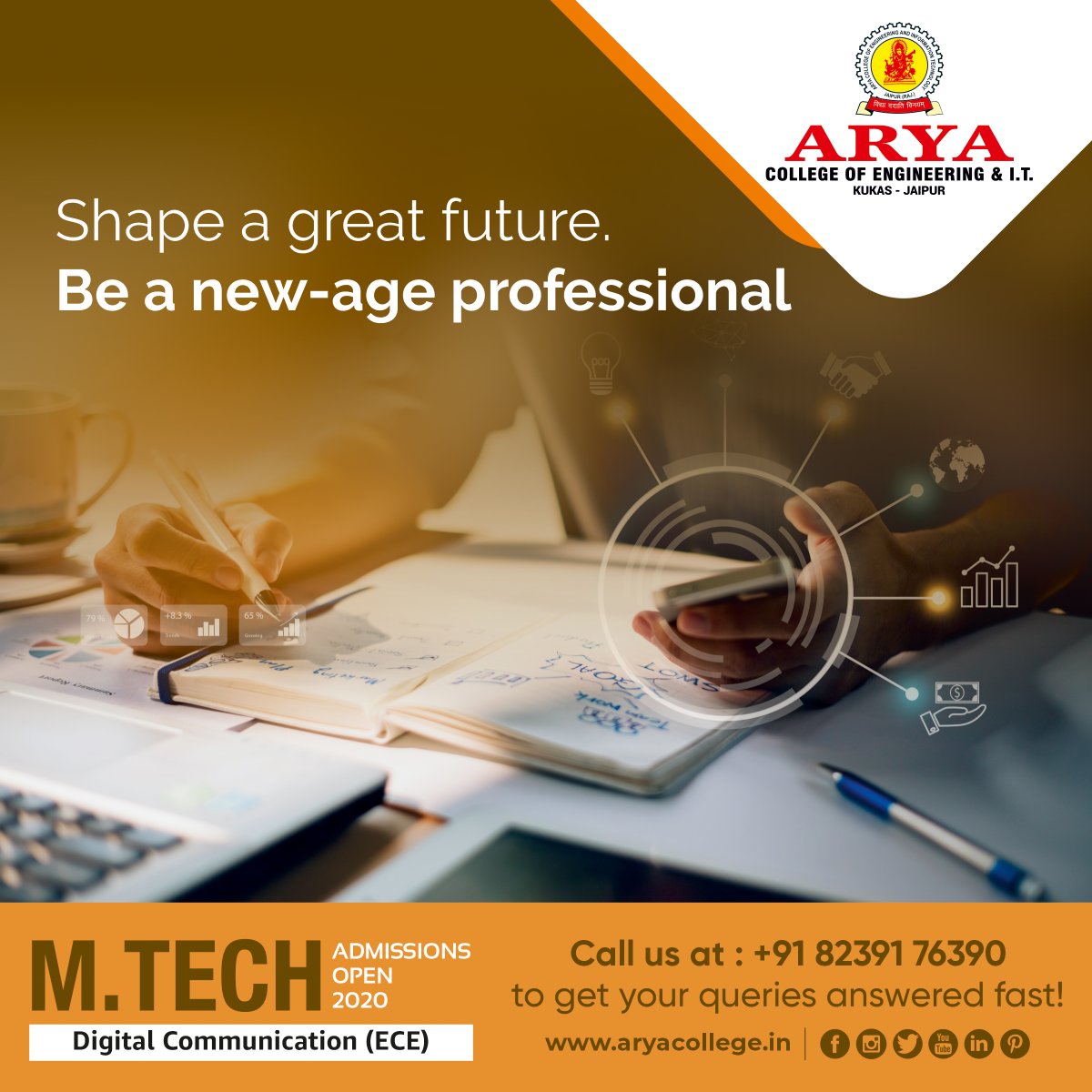 aryacolleges's tweet photo. Join #MTech Programs at #AryaCollege of #Engineering & IT. It is here where you will get the supportive community dedicated to your success. Make an informed decision.
Admissions Closing Soon for Mtech Sessions 2020-21.
#mtechcourses #mtechadmissions #admissionsopen https://t.co/BXkZTi6FIS