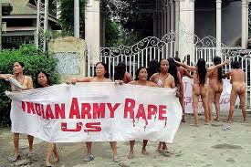 courtinglaw's tweet photo. Protest against killing of Manorama by Assam Rifles. #womenprotesting https://t.co/sYqDvfJS23