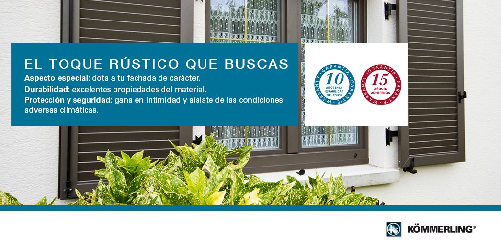 KOMMERLING_ESP's tweet image. Diferénciate del resto y dale un toque rústico a la fachada de tu vivienda con nuestras #contraventanas 🏠. Estos sistemas de exterior, están disponibles en una gran variedad de colores y estilos decorativos. ¡Presume de #estilo!​
kommerling.es/contraventanas