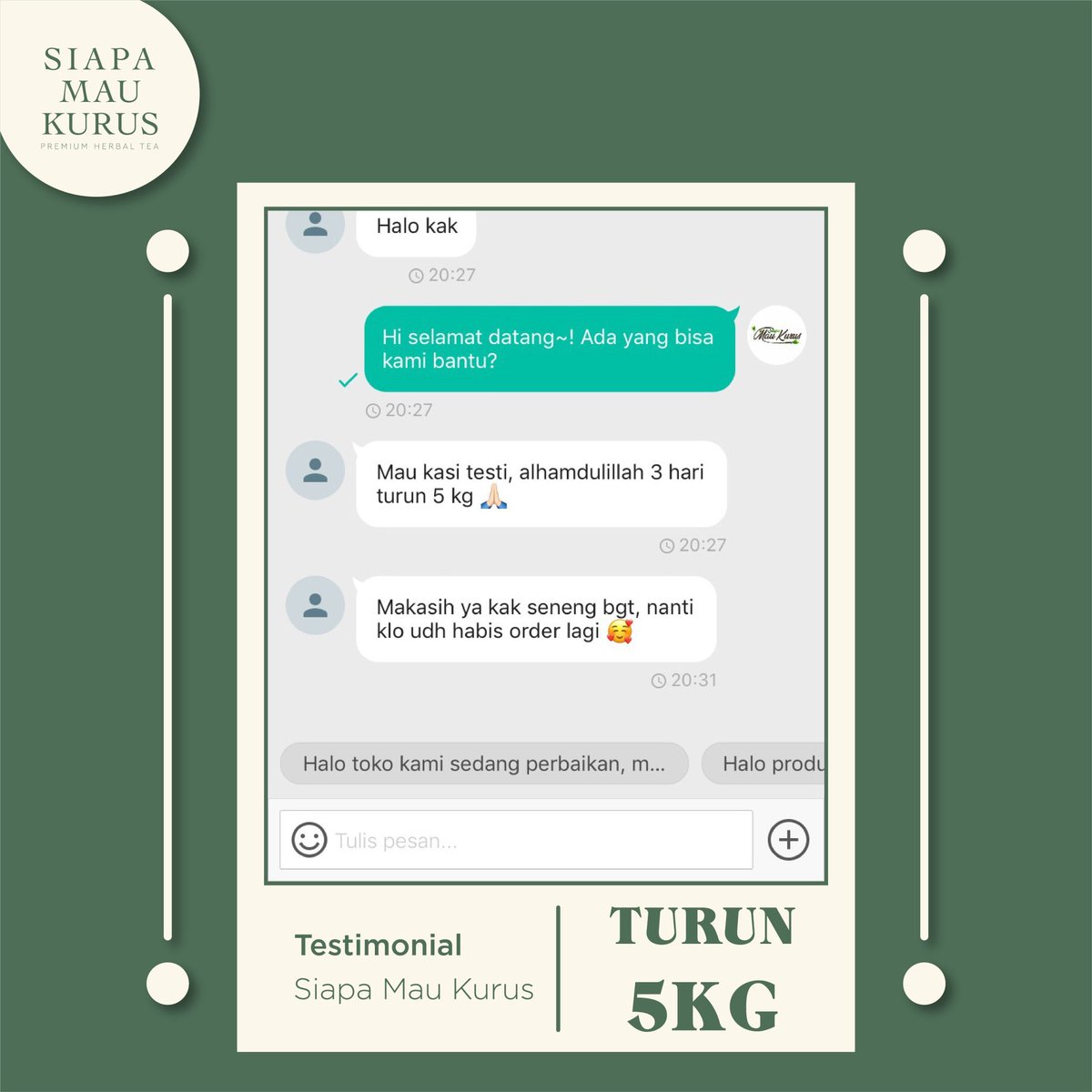 Aku turun 5 kilo cuma minum satu box ini doang, tanpa pantangan lagi!!
💪🏻

Yang kepo langsung click link nya aja yaa✨

LINK : shp.ee/6wr5gsc