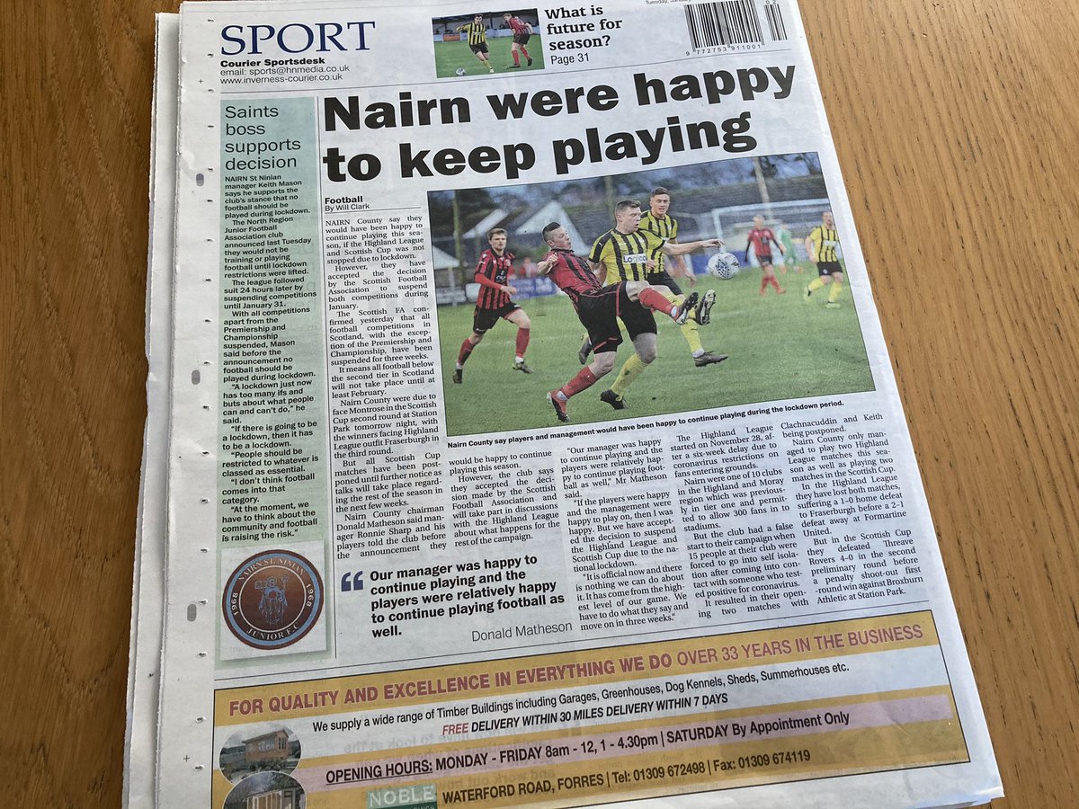 Excellent first Nairnshire edition of the <a href="/InvCourier/">Inverness Courier</a> - well done all involved, looks ace! <a href="/donaldawilson/">donald wilson</a> <a href="/ADixonHNM/">Andy Dixon</a> <a href="/HNM_WClark/">Will Clark</a>