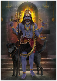 While all this was going on, who should arrive but Shiva? Brahma promptly proceeded to insult Shiva. Shiva then created a being named Kalabhairava from his own body and Kalabhairava started to fight with Brahma.