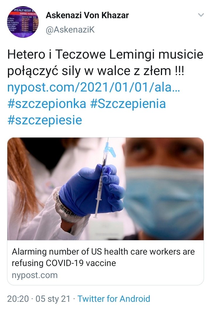WITCHHUNTER7771's tweet photo. @KrakowWSSE #SzczepimySię #szczepionka #szczepiesie https://t.co/FwNtl9t0HA https://t.co/eLOSWJ8aNh