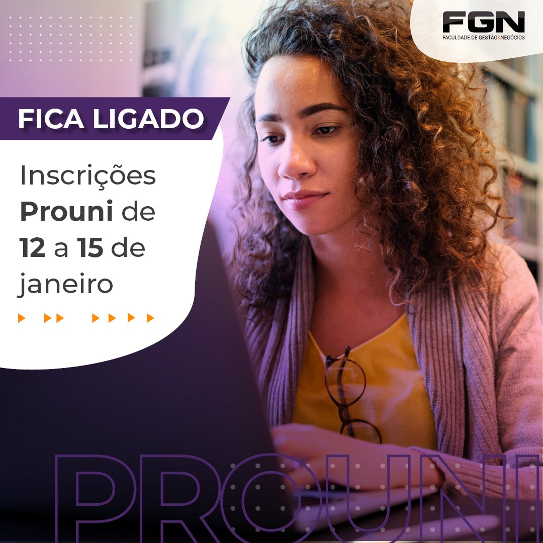 FaculdadeFGN's tweet photo. Começam hoje as inscrições no PROUNI 2021, um dos principais programas de bolsas de estudo em todo o país. Fica ligado e garanta a sua vaga!

#VemSerFGN #EuSouFGN #Prouni2021 https://t.co/J88cV1fF3Y