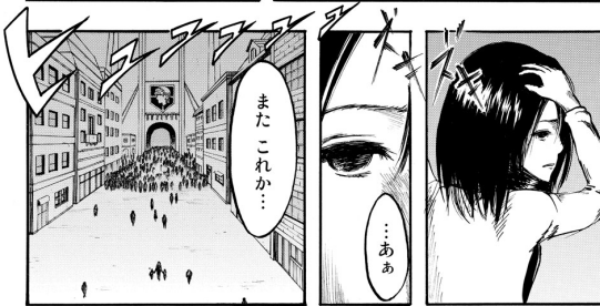 エドノポーは進撃の巨人を考察しています ルイーゼとミカサ ミカサとエレン という形で考えています なのでミカサはルイーゼを見ながら自分を見ているという構図かなと