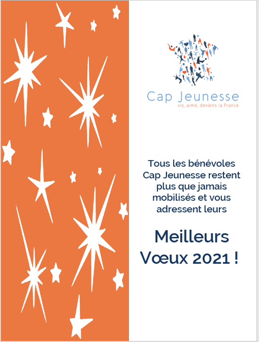 CapJeunesse's tweet photo. Tous les bénévoles de Cap Jeunesse vous adressent leurs meilleurs voeux pour l'année 2021 https://t.co/GnEDTqMZcj