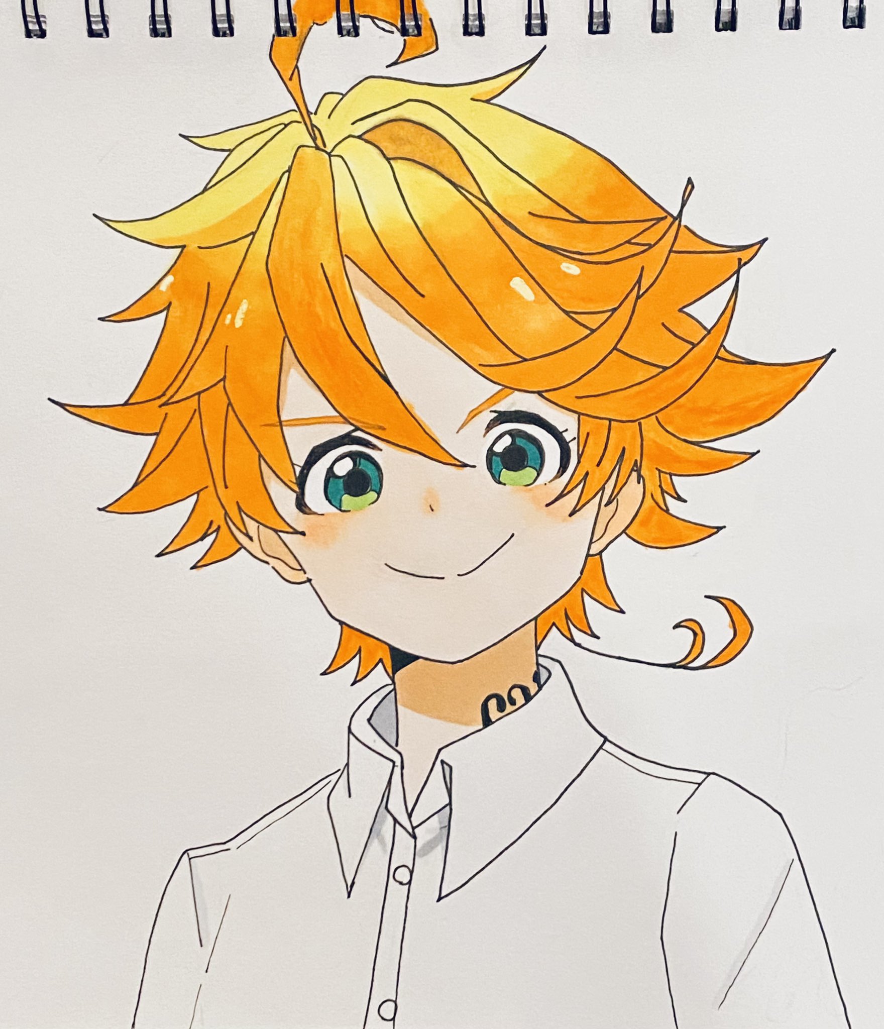 Twitter 上的 ゆーたん 約束のネバーランドのエマ塗り終わりました 色がはみ出したりしてますが多目に見てください ｰ ｰ 約束の ネバーランド エマ イラスト コピック 絵描きさんと繋がりたい T Co 8aiiltbylm Twitter