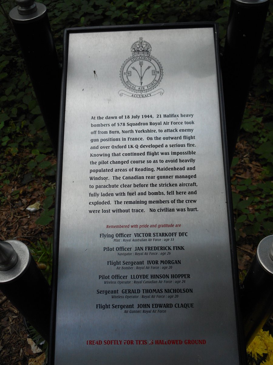 Halifax LK794, LK-Q of 578 Squadron caught fire and exploded on the outbound flight, crashing between Reading and Maidenhead with the loss of six crew. /22
