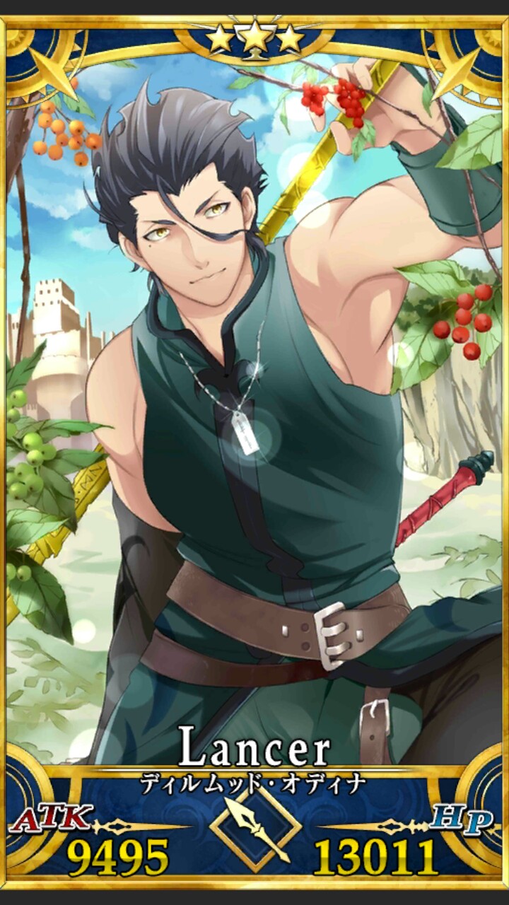 ヤヨク ただいまリハビリ中 5 ディルムッド オディナ ランサー 元々 担当声優の緑川光さんが好きで育てていたらウチの ランサークラスの中でもトップクラスのサーヴァントに これからも俺の相棒として戦ってくれ T Co Yzcp13ew95 Twitter