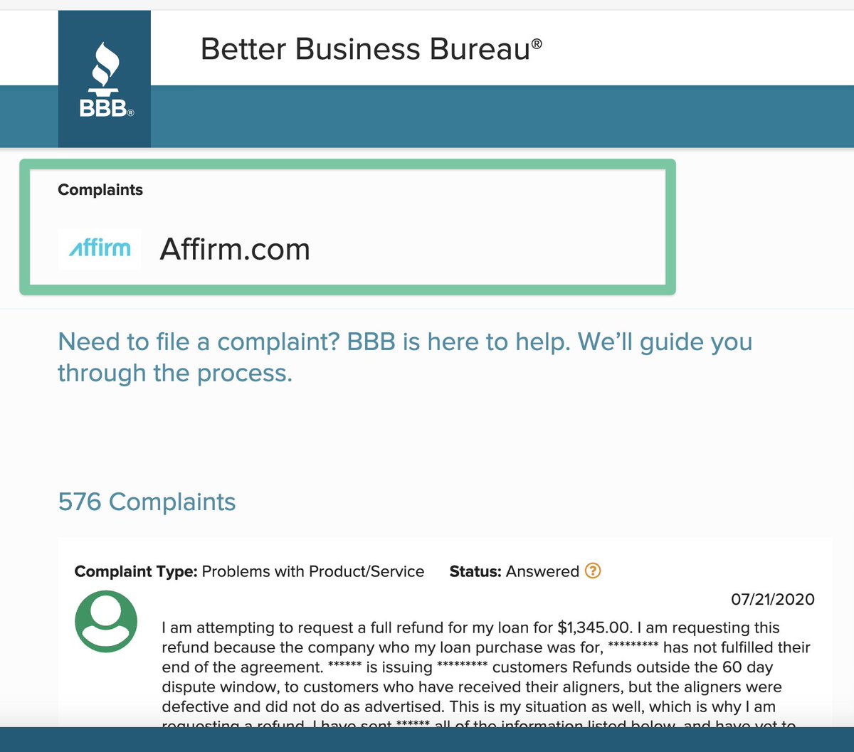 18 Is regulation a concern? Yes. Particularly the "rent-a-bank" model that  $AFRM leverages via Cross River. More in the piece. Beyond that, a change in consumer sentiment might push regulators to look more closely. Complaints w/ the BBB rose significantly in the last year.