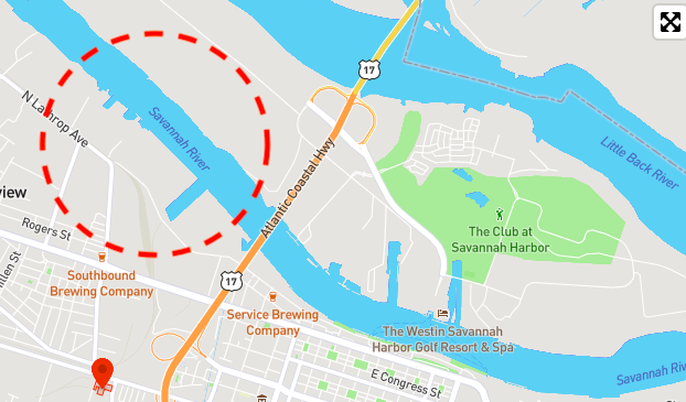 U.S. commercial facilities appear to be wide open. Here we have the Port of Los Angeles, the Port of Savannah, and the Port of Baltimore, all with no geofencing. (Note the tiny industrial park in Savannah that IS geofenced.)