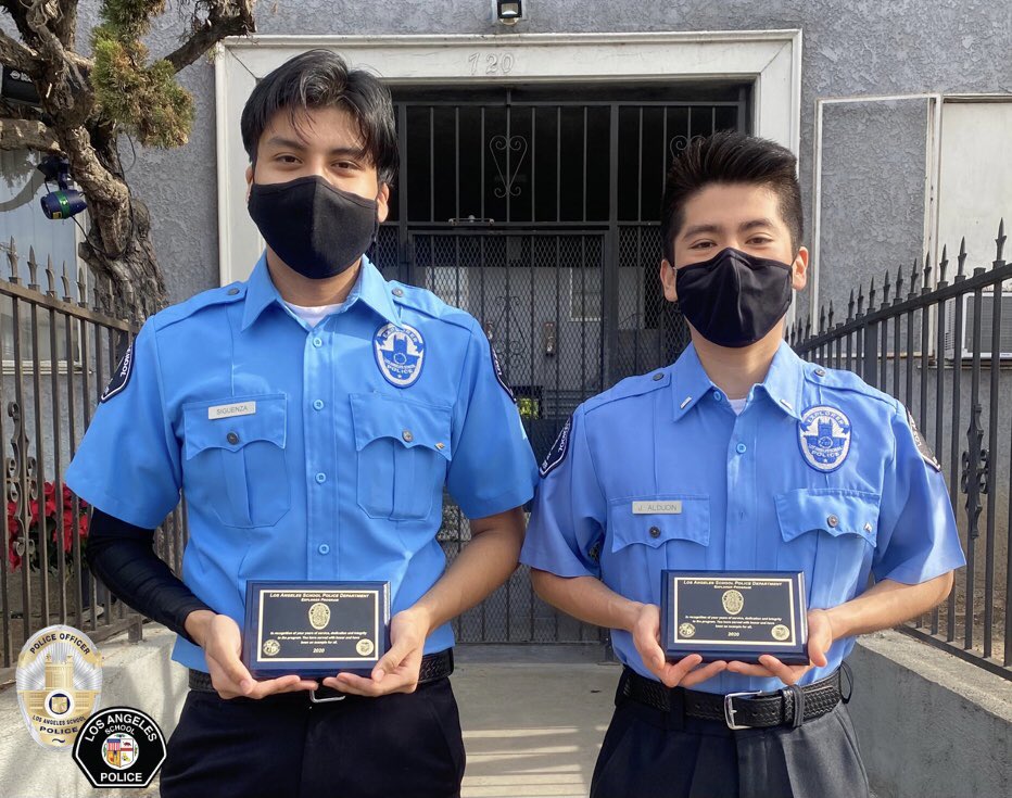 LASchoolPolice's tweet photo. Last week many of our former explorers were presented with a plaque acknowledging their dedication &amp; service to the #LASPD Explorer Program.

We miss you guys. Hang in there!
💙
#ForeverLASPD #LAUSD #CopsAndKids #ProtectingLAUSD  #LASPDStrong #PoliceExplorers #WeRiseTogether https://t.co/ChyR4m6qo5