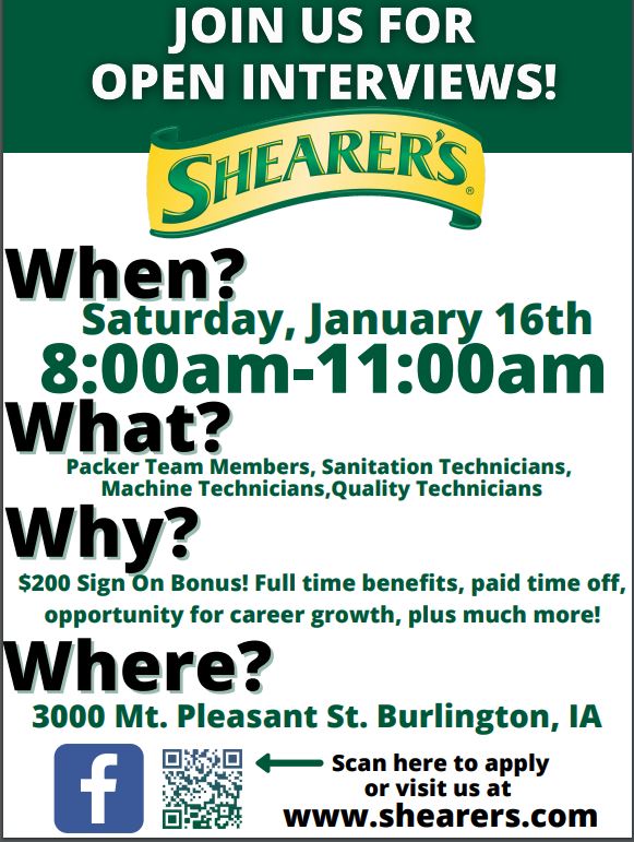 $200 Sign-On Bonus! Looking for work in SE IA? Check this out 👇👇👇