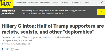 /12 So here we have *days* of unrest, riots, burning, and violence because Trump got elected. These protests were not because of anything specific he had done, but because of what he was *going* to do.After all, only racists and sexists and scum would support him, right?