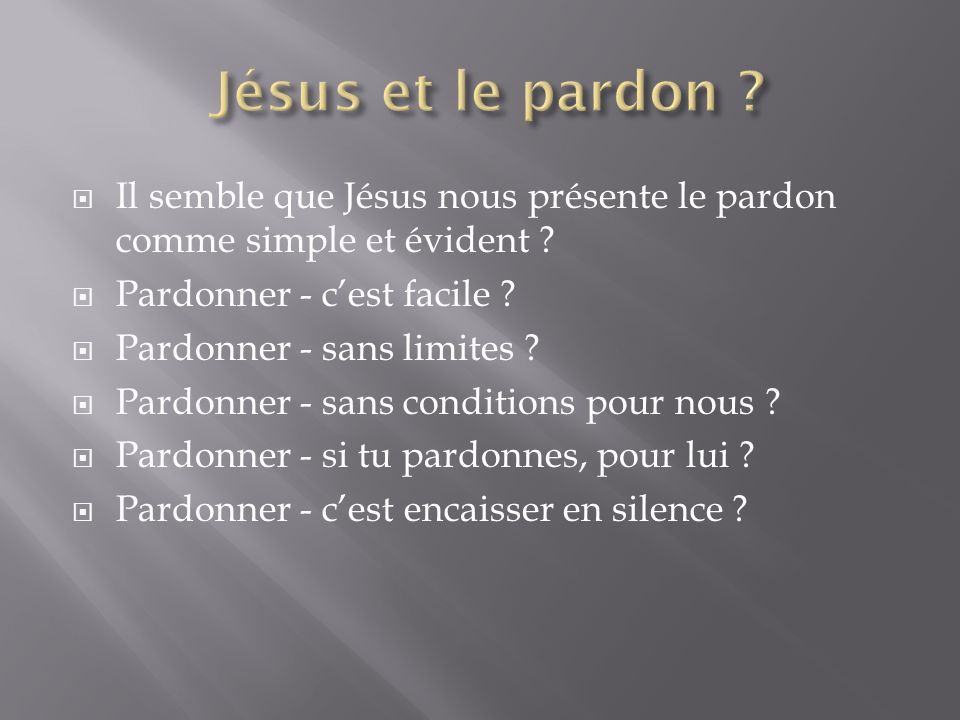 normandchriste9's tweet photo. @brunopicard 1⃣ jésus et le pardon ? Il semble que Jésus nous présente le pardon comme simple et évident ? Pardonner -c’est facile ? Pardonner - sans limites ? Pardonner  sans conditions pour nous ? Pardonner - si tu pardonnes, pour lui ? Pardonner c’est encaisser en silence 🙏 https://t.co/a3Xb0aHONF