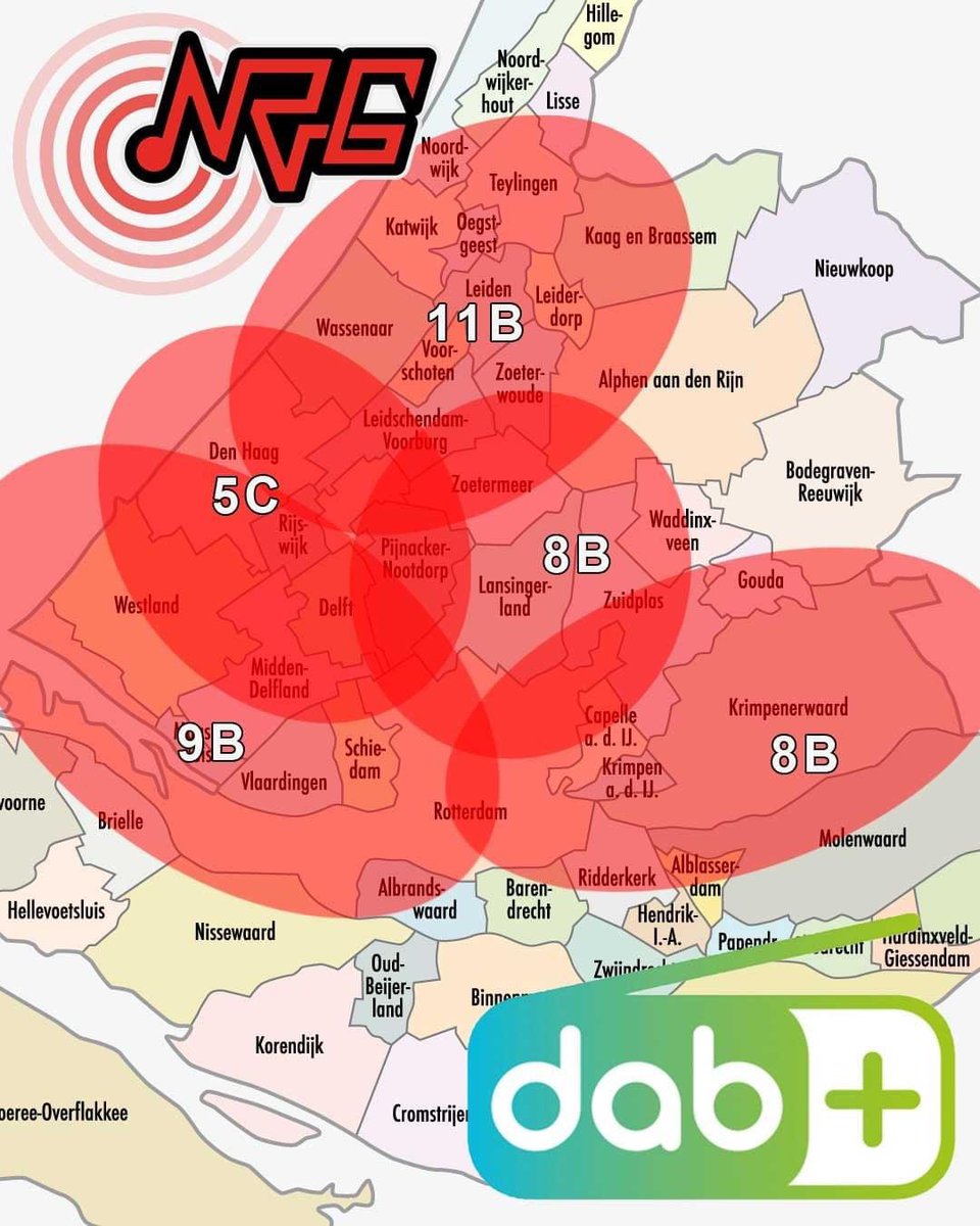 RadioNRGDAB's tweet photo. Radio NRG breidt haar uitzendgebied uit!
Nu te ontvangen van Den Haag tot Gouda en van Schiphol tot Rotterdam.

Het zenderpark is uitgebreid met zenders in Zoetermeer en Bergambacht op kanaal 8B en in Delft en Vlaardingen op 9B.

#nextgeneration #radionrg #grensverleggend https://t.co/9ZgJb8vhFg